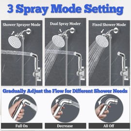 Dog Shower Sprayer Attachment, YDmeet 100 Inch Dog Washing Hose for Fast and Clean Pet Showering, Multifunctional Wand with Turn Off, Brass 3 Way Diverter, No Drill Holder, Chrome