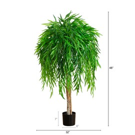Nearly Natural 4ft. Artificial Willow Tree (Real Touch)