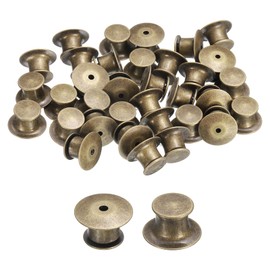uxcell 40Pcs Metal Locking Pin Backs, Pin Keepers Locking Clasp Flat Head Clamp Needle Back Lock for DIY Brooch Crafts Badges Enamel Lapel, Bronze