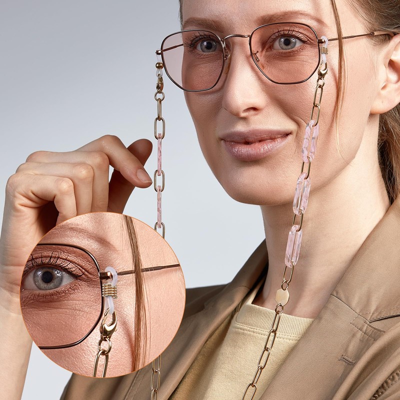 FdcLixuvol Eyeglass Chain Ends, 40 Pcs Adjustable Silicone Eyeglasses Chain