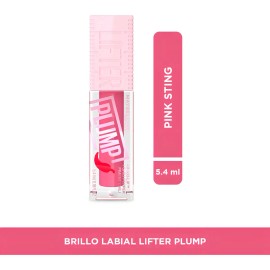 Maybelline Lifter Plump Brillo Labial Voluminizador, Maquillaje para Labios con Efecto Relleno Instantáneo, Fórmula con Chile y Maxi-Lip, Acabado Brillante, Tono Pink Sting, 5.4 ml
