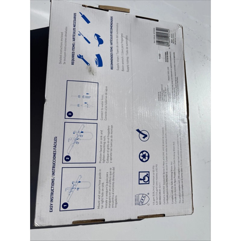 Project Source Stainless Steel Single Handle Kitchen Faucet New In