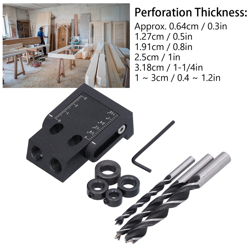 39Pcs Pocket Hole Jig 15 Degree Woodworking Guide Oblique Drill