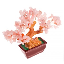 Only Faith Tree of Life 100% Real Natural Stones Tree of Life Decoration Healing Crystals Circle Therapy Yoga (Rose Quartz, 20cm Medium)