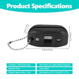 Keenso Ice Skates Blade Sharpener, Portable Width Adjustable Ice Skates Skating Blade Sharpener Grindstone Grinding Tool