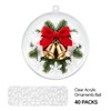 40 Pack 4 Inch Clear Fillable Ornament Balls