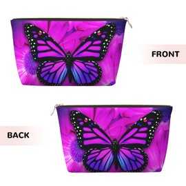 Purple Butterfly Travel Toiletry Bag for Women and Men, Water-Resistant Purse Zipper Makeup Cosmetic Pouch Bag Travel Organizer Wash Bag for Accessories,Toiletries