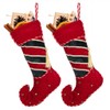 Dibor 2 Luxury Velvet Novelty Elf Boot Christmas Stockings (Z288)