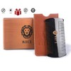 Premium 100% Oxhorn Dual-Action Beard Comb with Genuine Leather Case