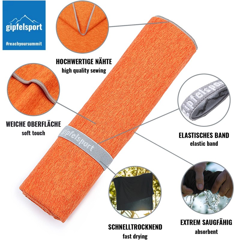 gipfelsport Microfibre Towel orange 1x L(140x70cm)