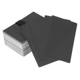 PATIKIL Metal Business Card 0.21mm Thick 3.4x2.1 Inch, 200 Pcs Anodized Aluminum Blank Laser Engraving Cards with Cable Ties for Multipurpose House Office, Black
