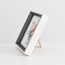 PLUSCHEN 6x6 Gray Square Picture Frame 6x6 Resin Photo Frame Wall and Desktop Display Picture Frame, Plexiglass