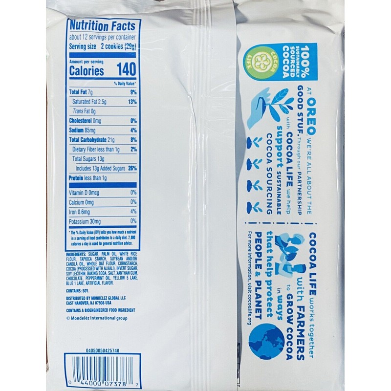 Oreo NABISCO OREO GLUTEN FREE MINT Chocolate Sandwich Cookies 12.47