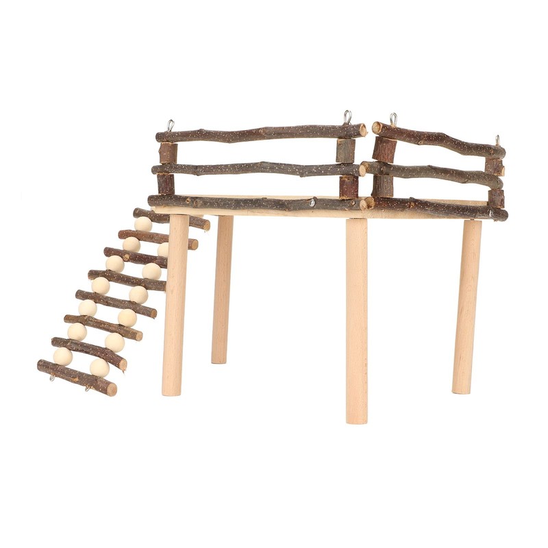 Health Gear Hamster Wooden Hamster Climbing Playground Toys, Two Tier