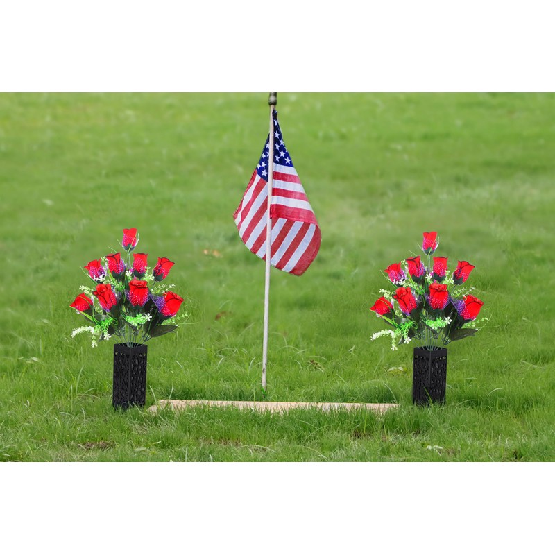 MOOMASS Cemetery Vases with Spikes and Foam - Cemetery Flower
