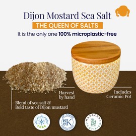 SAL MARINA | Gourmet Dijon Mustard Sea Salt 11oz Kosher Salt | Natural Vegan Gluten Free Organic Table Salt Seasoning Food