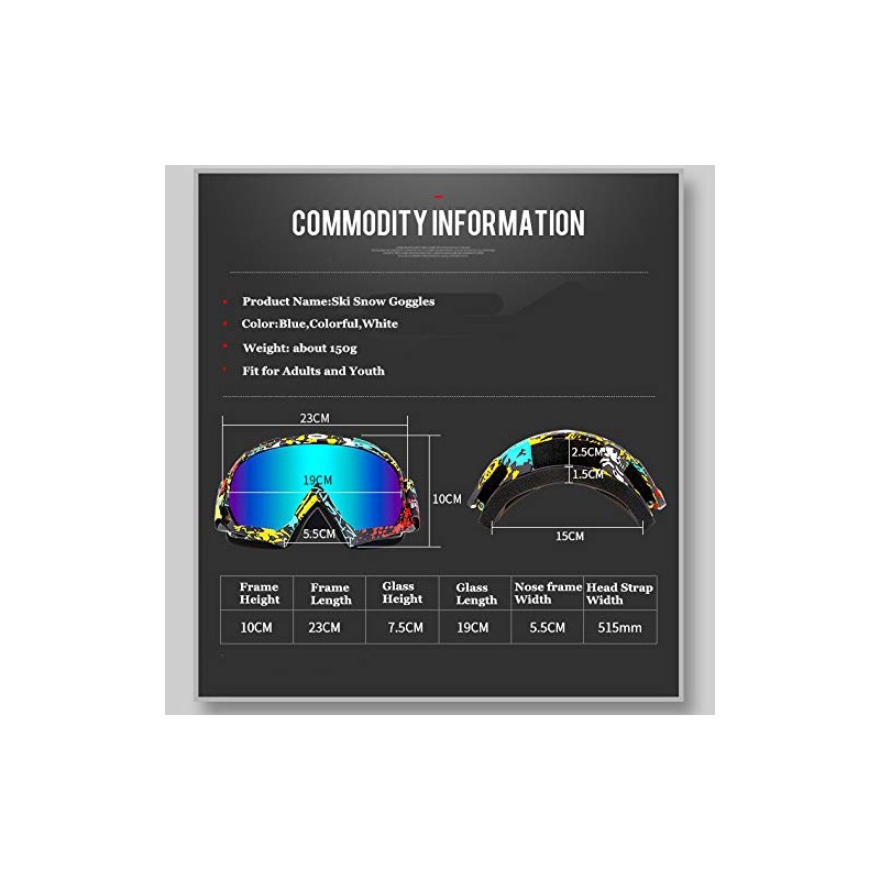 Zsling OTG Ski Snow Goggles, UV Protection Anti Fog Snowboard