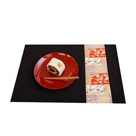 Japanese Style Tea Mat, Japanese Pattern, Golden Brocade, Obi Style (Hana)