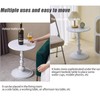 Vorriop Pedestal White Metal Side Table, Small Sofa Coffee Table,