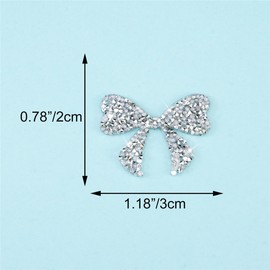 Czsycdsf 20 Pcs Rhinestone Bow Knot Patches, Sew on/Iron on Bow Knot Appliques Sparkly Clothing Repair Patch Hot Fix Applique Wedding Appliques for Dress Skirt Jacket Pant Sweater Hat