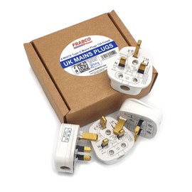 HDIUK Quality 4 Pack UK 13A Mains Plug top self Wire. (White)