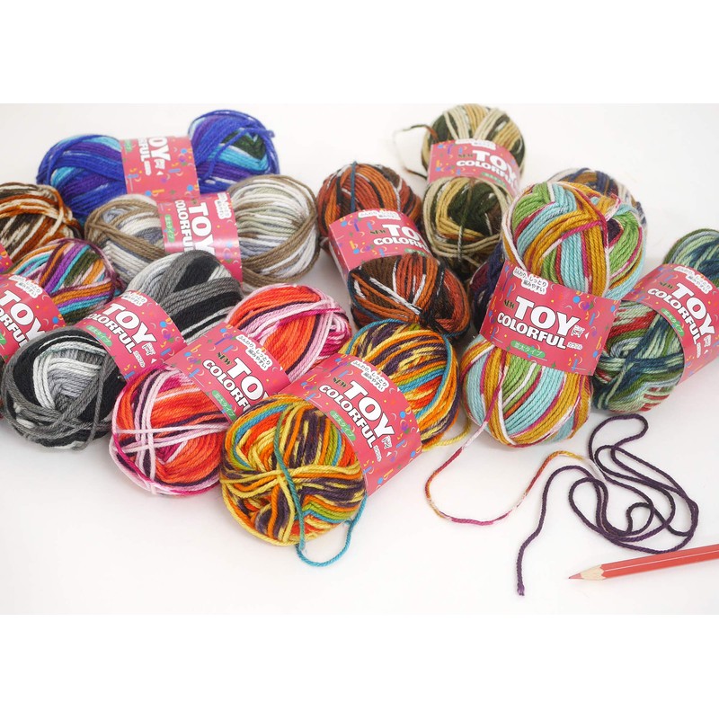 NASKA ニュー トイ カラフル 毛糸 並太 Col.322 ブルー 系 30g