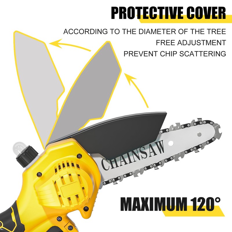 Cordless Mini Chainsaw 6 Inch, Auto Oiler &Tool-Box, One-Hand Handheld