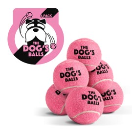 The Dog's Balls, Dog Tennis Balls, 6-Pack Pink Dog Toy, Strong Dog & Puppy Tennis Ball
