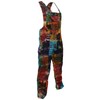 Gheri Womens Tie Dye Ripped Patchwork Multicolor Overalls Cotton Dungarees