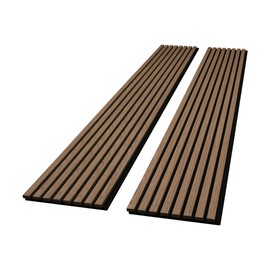 Architectural Products by Outwater (2 Pack) Walnut Wood Acoustic Wall Panels 12.5" (25" Total) x 94.5" Soundproofing and Interior Acoustic Enhancement Premium Real Wood 0.82” Thickness