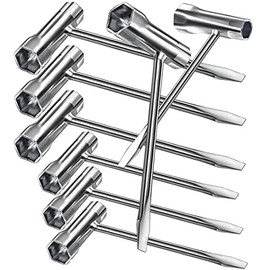 MotBach 6 Pack Chainsaw Scrench Replacement Tool, 13 by 19 mm Chainsaw Wrench, Long and Short Size T Wrench Spanner Tool, Screwdriver and Wrench Combination Tool, Long and Short Size