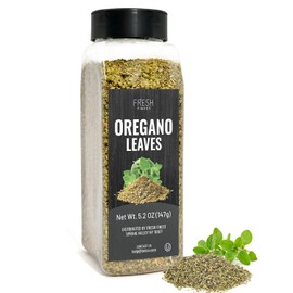 Fresh Finest Oregano 5.2oz - Premium Dried Oregano Leaves - All-Natural, Non-GMO, Gluten-Free, Kosher - Perfect for Cooking, Seasoning, and Garnishing