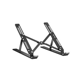 Benlangen Laptop Stand for Desk - Aluminum Adjustable Foldable Portable Laptop Riser，Ergonomic Laptop Holder,Ventilated Cooling Computer Stand for 10 13 14 15 15.6 17 Inch Laptops, Tablets-Black