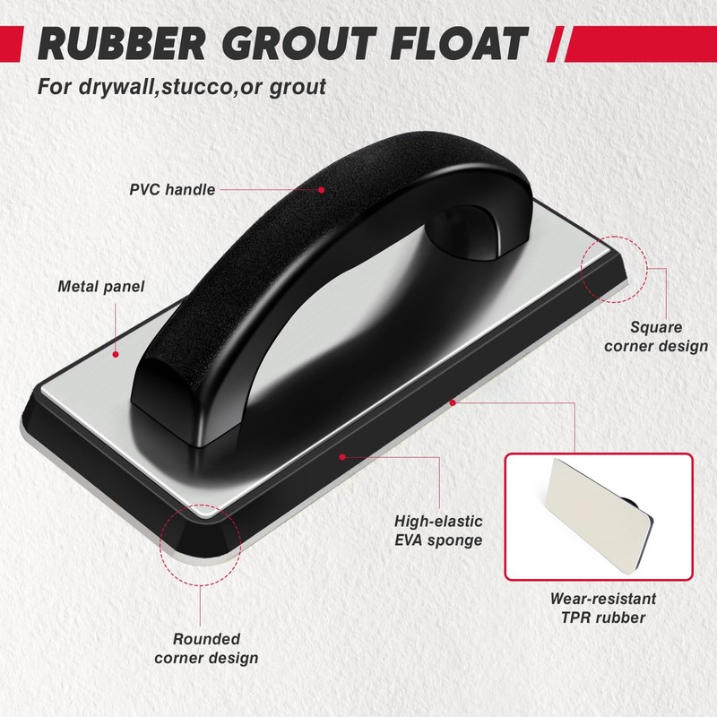 AuntyFey 6Pcs Tile Tools Set, Tile Trowel Concrete Tool, Notched