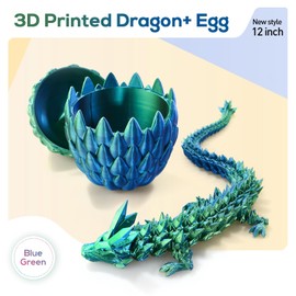 3D Printed Dragon,Dragon Eggs with Dragon Inside,12''Full Articulated Crystal Dragon,Dragon Egg,3D Printed Gifts for Children, Classroom Prizes