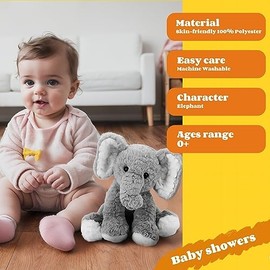 Elephant Stuffed Animals Soft Plush Toy for Girls Boys,12" Grey Soft Huggable Gifts for Birthday