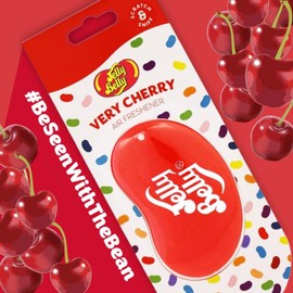 Jelly Belly Car Air Freshener, 3D Gel, 30 Day Long Lasting Fragrance, Red Hanging Car Scent Accessory - Very Cherry 6 Pack
