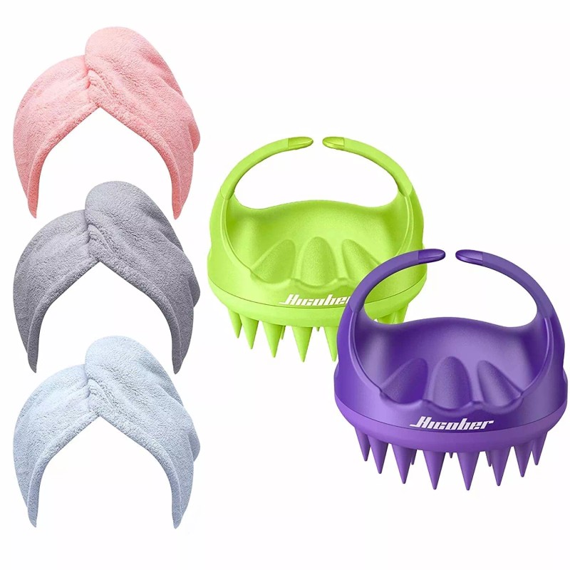 Hicober 2 Pcs Scalp Massager Shampoo Brush & 3 Pcs