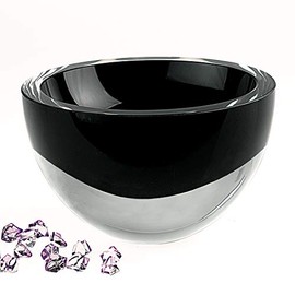 Badash Penelope Crystal Bowl - 6" European Mouth-Blown Lead-Free Crystal Glass Bowl in Jet Black for Candy, Mints, Nuts, Snacks & Great Home Decor Gift