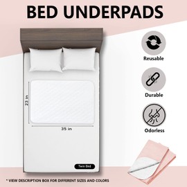 Reusable Bed Underpad - Machine Washable & Dryable, Waterproof, Extra-Absorbent, Personal Care & Hospital Rated Under Pad (3 Pack) (Pink, 23X35)