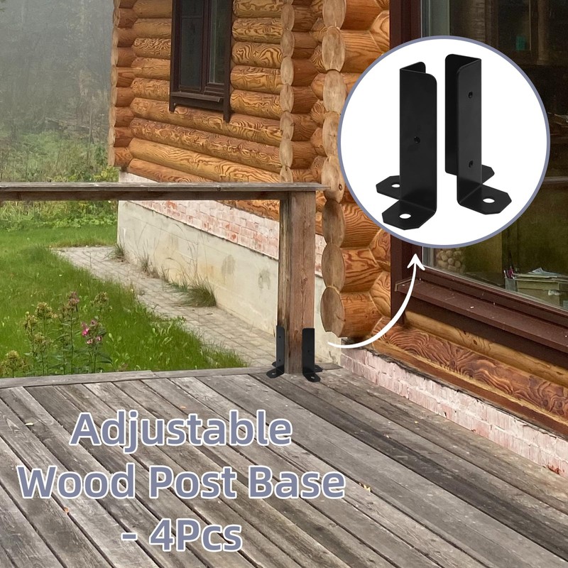 Cskunxia 4Pcs Adjustable Post Base Bracket Fit 1.5x1.5, 2x2, 2x4,