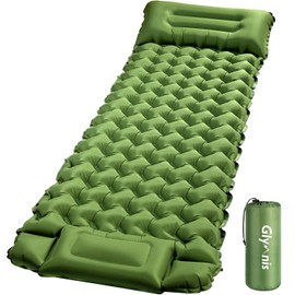Glymnis Sleeping Mat 12CM Thick, Built-in Foot Pump Waterproof Camping Air Mattress Single Inflatable Mat for Camping, Hiking, Backpacking