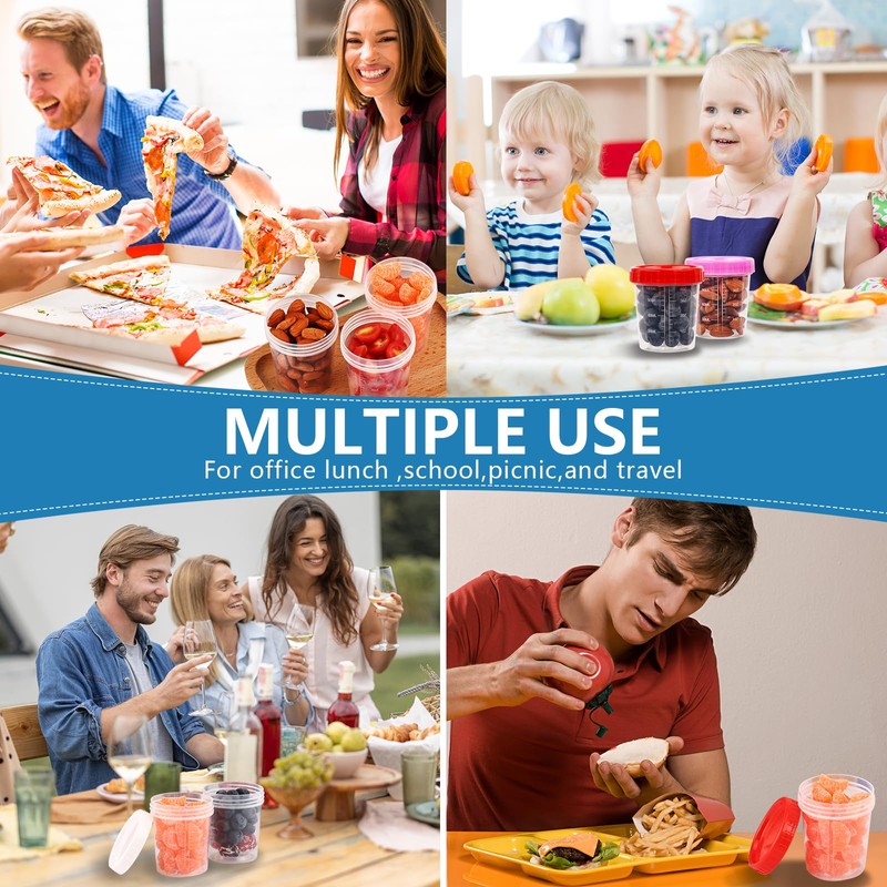 XSEINO 24 Pack 4oz Salad Dressing Container to Go,Small Transparent