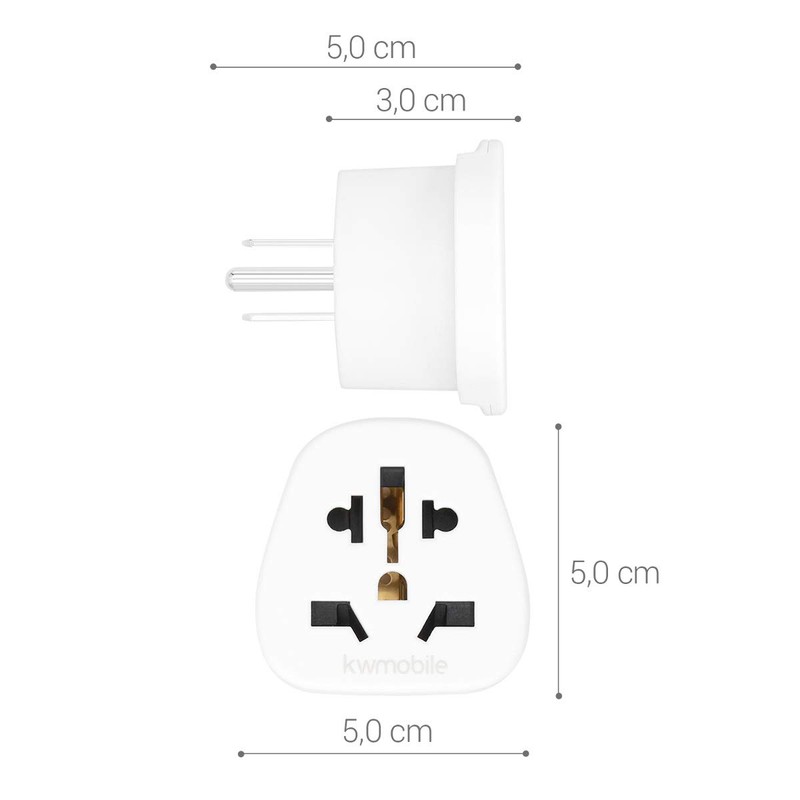 kwmobile 2x Travel Adapter for USA Type B - Travel