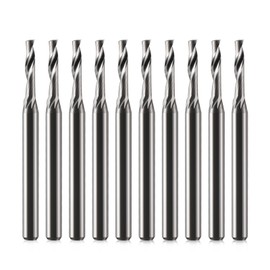 EU_HOZLY Milling Cutter 3.175 mm Shank Single Groove CNC Milling Cutter Bits for Aluminium 3.175 mm Shank, 10 mm Cutting Length, 38 mm Total Length, CNC Milling Machine Aluminium, CNC Milling Cutter
