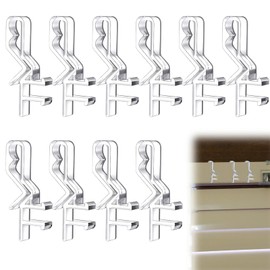 10PCS Valance Clips Transparent Plastic Window Blind Clips Hidden Channel 1.87Inch Valance Blind Clips for Horizontal Mini Wood Blinds Retainer Holder for The Valance with a Groove in The Back