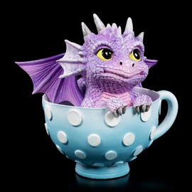 Fantasy Dragon Figurine Sitting in a Cup - Cutieling in Cup | Gothic Decorative Item Hand-Painted