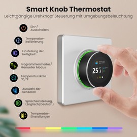 MIUCDA Smart Button Thermostat WiFi for Water Underfloor Heating Thermostat Compatible with Alexa, Google Assistant