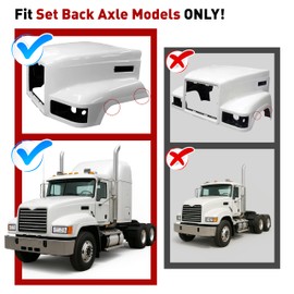 HECASA Front Pair Headlight Bezel Silvery Compatible with 1990-2007 Mack CH600 CH612 CH613 CH600K CL600 CL700 CL Series [SBA Hood ONLY] Headlamp Cover Trim Replacement for 731395475 8895501 LH&RH