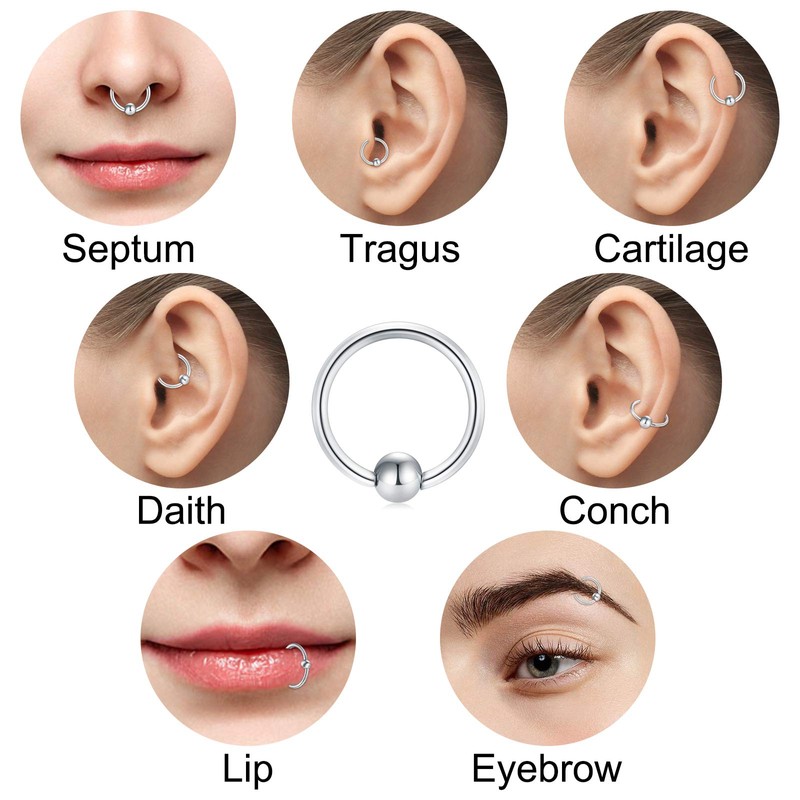 Funseedrr Nose Piercing Nose Ring Stainless Steel 16G Horseshoe Rings